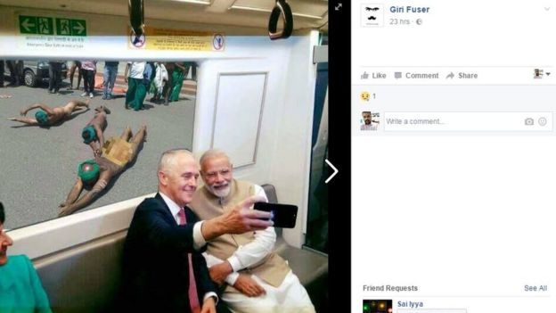 வைரலாகும் மால்கம் டர்ன்புல் மற்றும் மோதியின் திருத்தப்பட்ட புகைப்படங்கள்