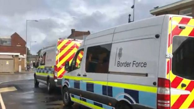 Border Force vans at Great Yarmouth Police