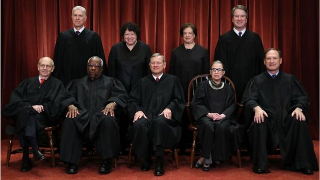 Supreme Court class photo 2018 including new justice Brett Kavanaugh