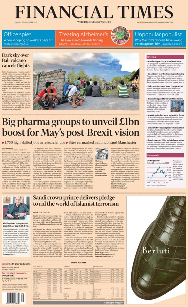 Financial Times front page