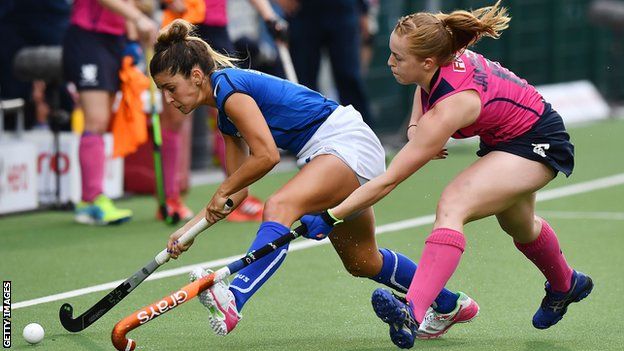 Sarah Jamieson playing for Scotland against Italy