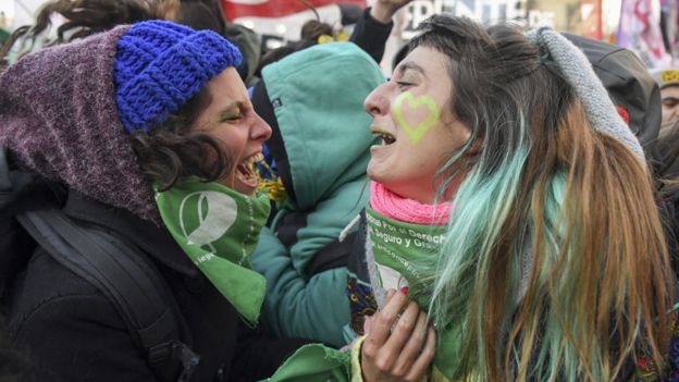 Manifestante en Argentina