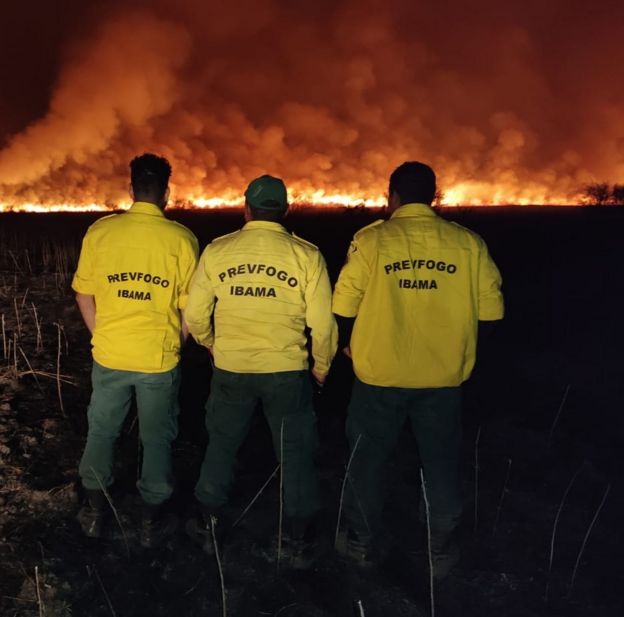 Brigadistas do Prevfogo atuando no Pantanal