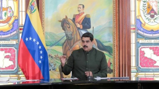 Venezuela's President Nicolas Maduro during a meeting with governors in Caracas, Venezuela October 30, 2017.