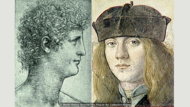 Gian Giacomo Caprotti, conocido como 'Salaí' (izquierda) y Francesco Melzi (derecha)