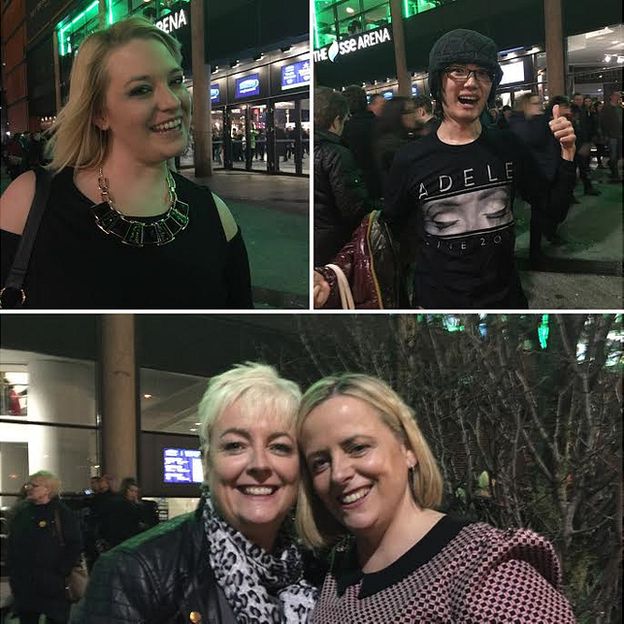 Adele fans Melissa Gordan, Hiroki Takahashi, Michelle McGarry and Rosemary Shield were lucky enough to get tickets for the first night