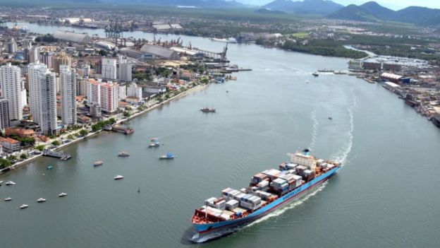 Vista panorâmica do Porto de Santos