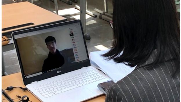 Miss Ha, English teacher at Hankuk Academy of Foreign studies meets her students for the first time