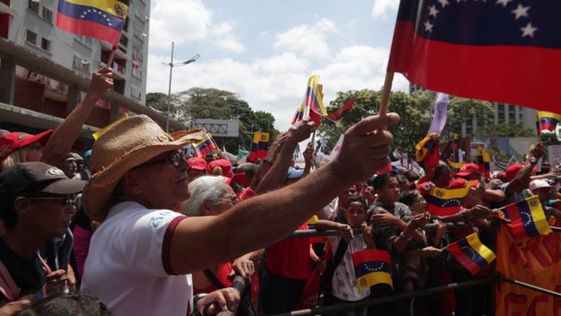 Manifestação pró-Maduro em Caracas