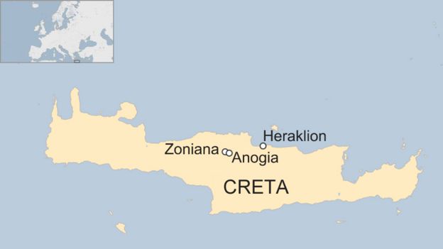 Mapa de la isla griega de Creta