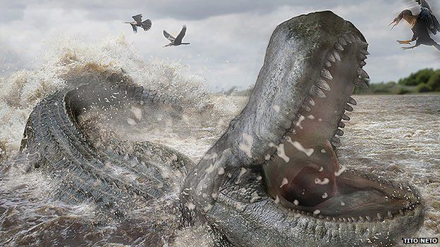 An artist's impression of the Purussaurus brasiliensis