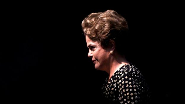 Dilma Rousseff durante evento em Brasília, em 2016