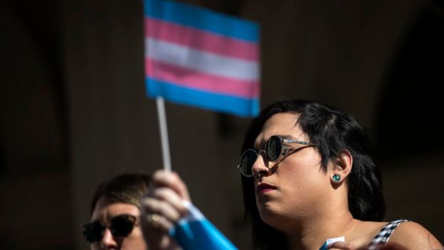 Una protesta por los derechos de las personas transgénero