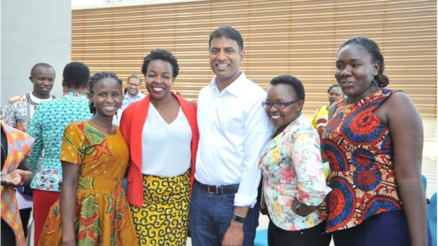 Vasant Narasimhan with colleagues in Kenya