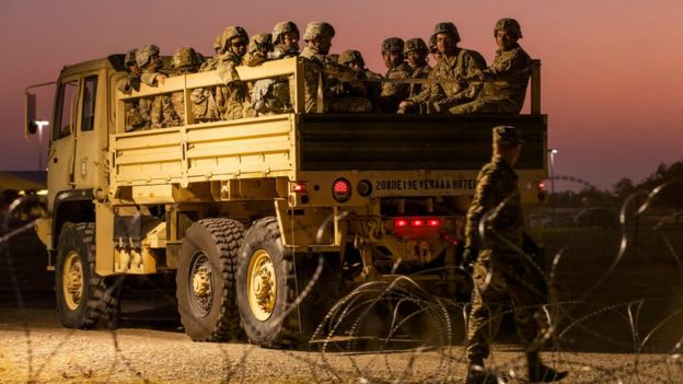 US troops on the border with Mexico