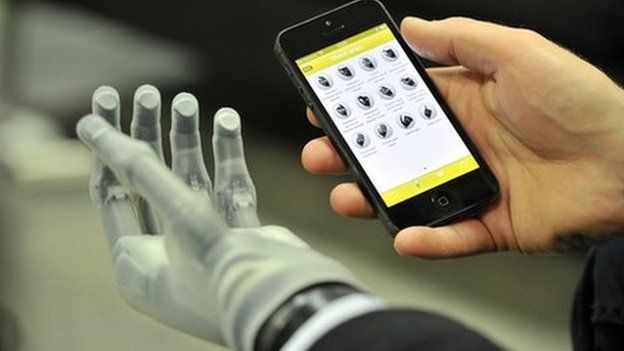 Bionic hand and phone