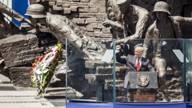 Tổng thống Mỹ Donald Trump tại Warsaw ngày 6/7/2017