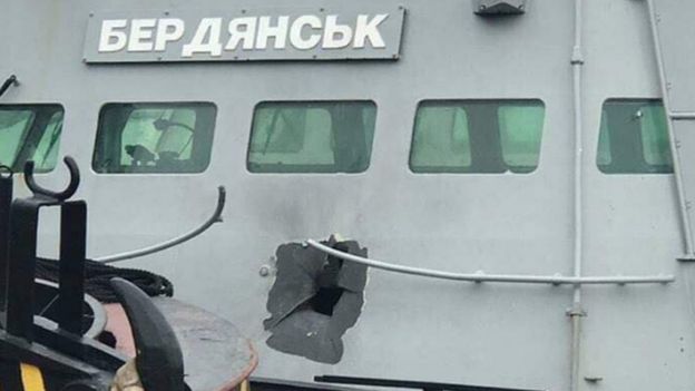 Ukrainian gunboat damaged Berdyansk in Crimea