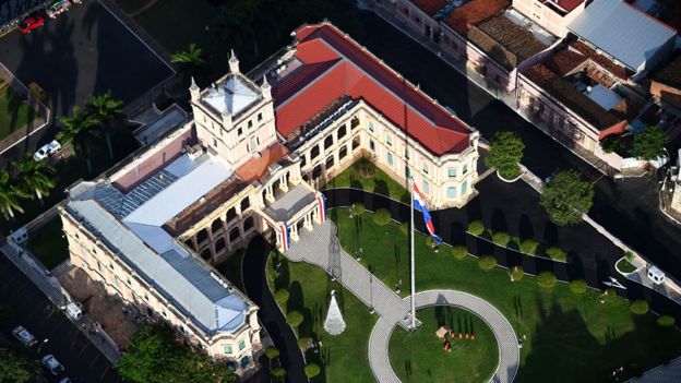 El Palacio presidencial en Asunción.