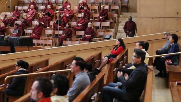 A church choir in the US