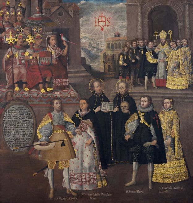 Cuadro “Matrimonios de Martín de Loyola con Beatriz Ñusta y de Juan de Borja con Lorenza Ñusta de Loyola”,