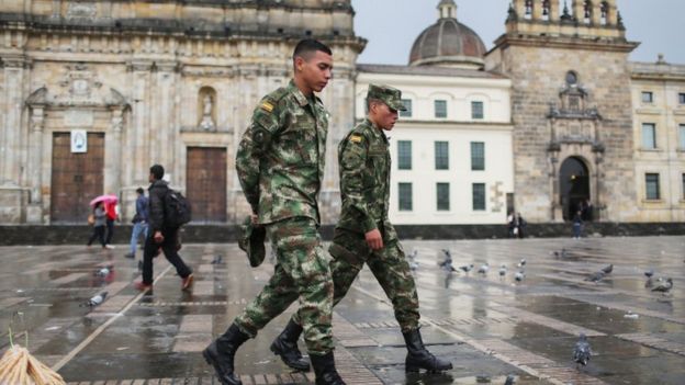 Soldados en Bogotá