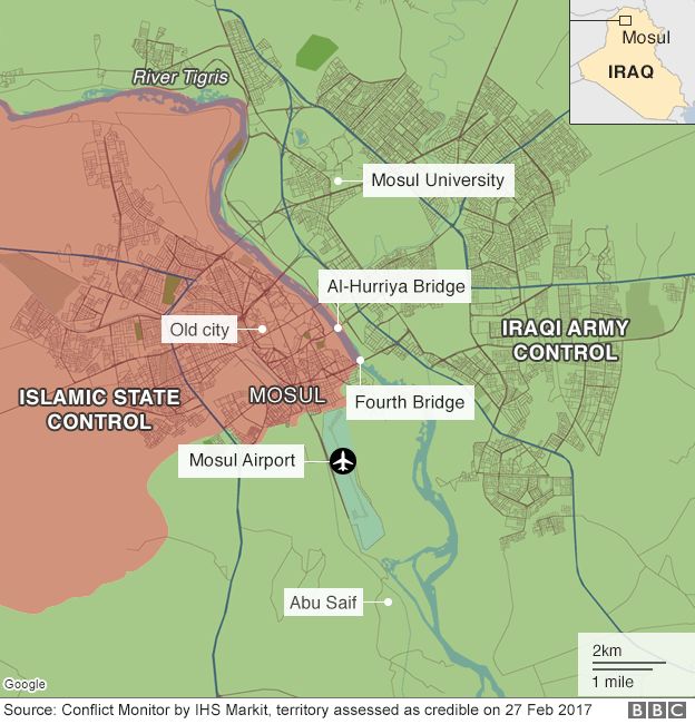 Map of Mosul city
