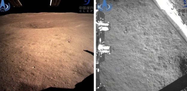 Images of the surface of the moon released by the China National Space Administration