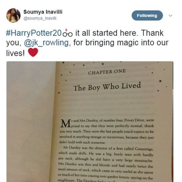#HarryPotter20 it all started here. Thank you, @jk_rowling, for bringing magic into our lives! ❤️