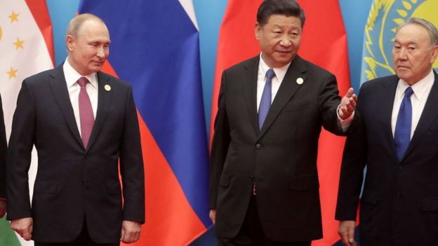 Путин, Си, Назарбаев на саамите ШОС в 2018 году