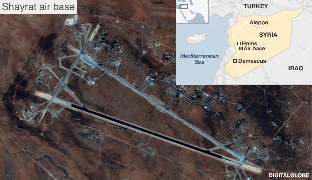 Map showing location of Shayrat air base