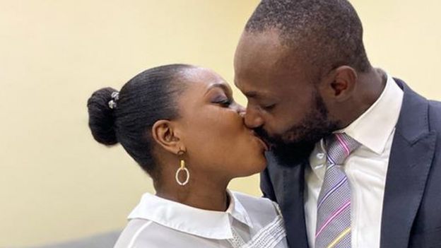 Yinka and Ademola Adeleke kiss