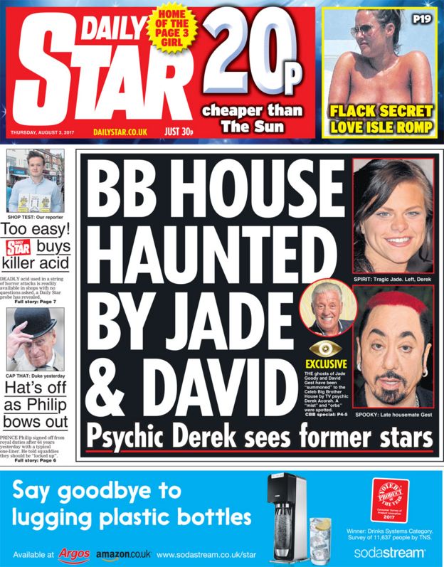 Daily star front page