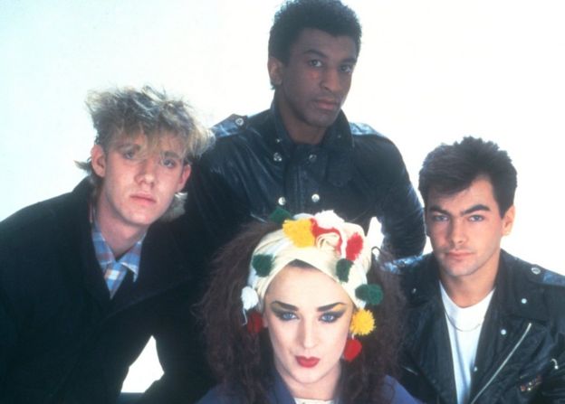 Culture Club in 1983 (L-R): Roy Hay, Mikey Craig, Boy George, Jon Moss