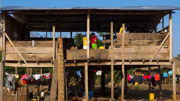 Familia pobre en Panamá.