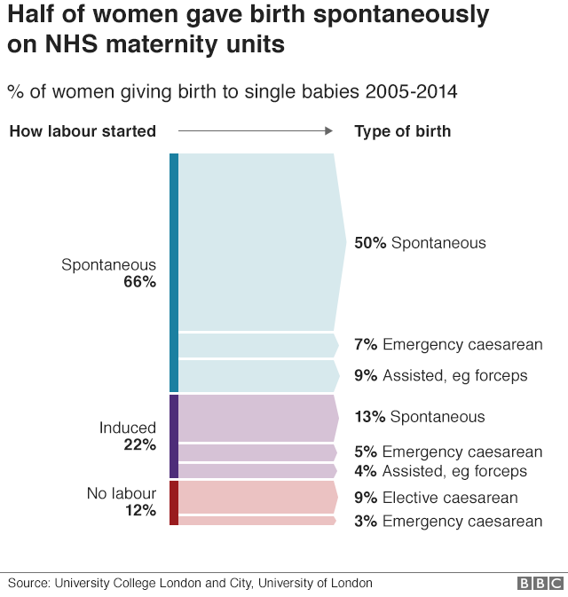 How women gave birth between 2004 and 2015