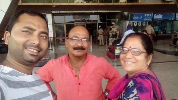 Vishal Singh with his parents