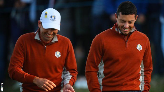 Rory McIlroy with Sergio Garcia at last year's Ryder Cup in Paris