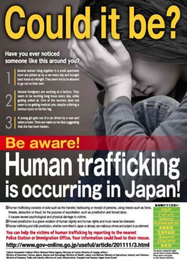 Cartel sobre la trata de personas en español