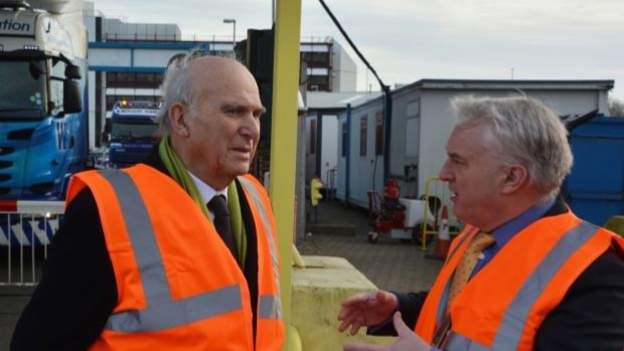 Sir Vince Cable visiting the Port of Portsmouth