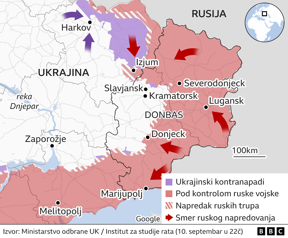 Rusija I Ukrajina Ukrajinska Kontraofanziva U Mapama BBC News Na Srpskom