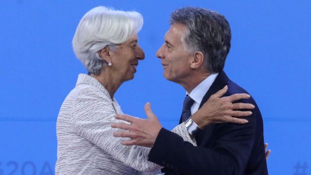 Christine Lagarde y Mauricio Macri.