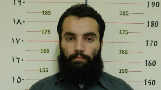 Anas Haqqani, a senior leader of the Haqqani network, arrested by the Afghan Intelligence Service (NDS) in Khost province is seen in this handout picture released October 16, 2014