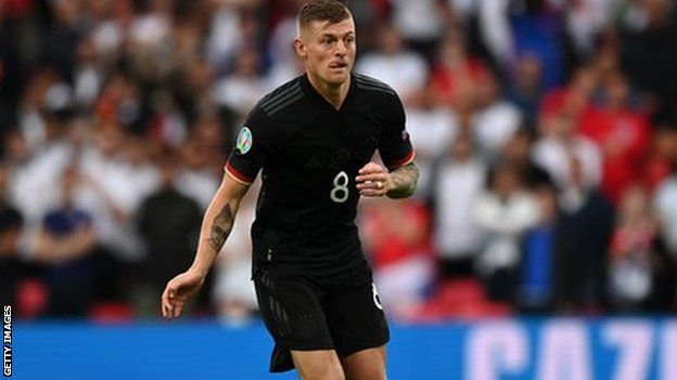 Toni Kroos playing for Germany against England