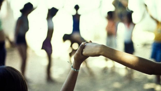 Children holding hands in Brazil