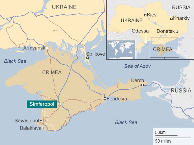 map of russia and ukraine and crimea Ukraine Conflict Russia Completes Crimea Security Fence Bbc News map of russia and ukraine and crimea