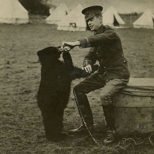 Winnie the bear with Harry Colebourn