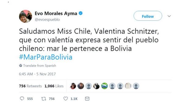 Cuenta de Twitter de Evo Morales