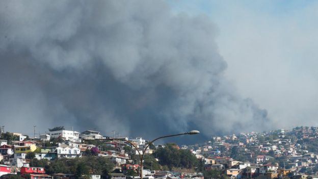 Humo del incendio