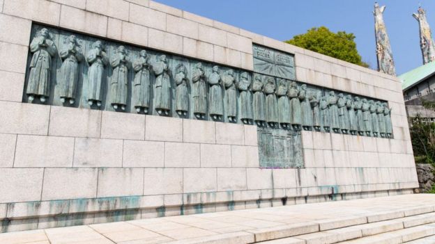Este mausoleo recuerda a los mártires cristianos de Japón.